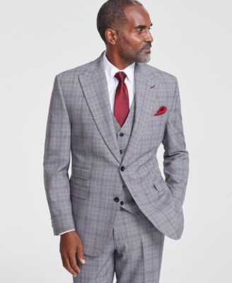 Tayion Collection - Men's Classic-Fit Plaid Suit Jacket