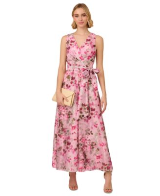 Adrianna Papell - Women's Printed Tie-Waist Jumpsuit