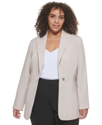 Calvin Klein - Plus Size Parker Twill One-Button Blazer