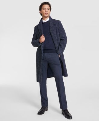 Tommy Hilfiger - Men's Modern-Fit Blue Overcoat
