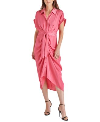 Steve Madden - Women's Toni Tie-Front Midi Shirtdress