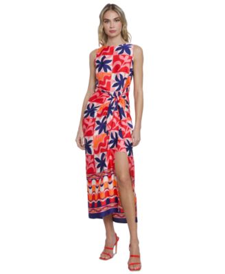 Donna Morgan - Women's Printed Charmeuse Midi Dress