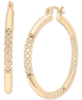 Audrey by Aurate - Lattice Extra Small Hoop Earrings in Gold Vermeil