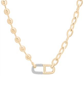 Audrey by Aurate - Diamond Horizontal Link Two-Chain 18" Pendant Necklace (1/5 ct. t.w.) in Gold Vermeil