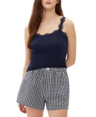 GAP - Women's Ribbed Lace-Trim Sleep Tank Top