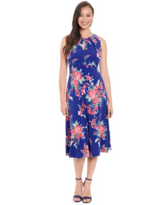 London Times - Women's Floral-Print Fit & Flare Dress
