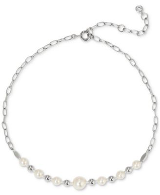 AJOA - Silver-Tone Imitation Pearl Ankle Bracelet