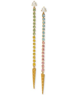 NADRI - 18k Gold-Plated Crystal & Imitation Pearl Linear Drop Earrings