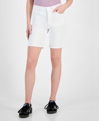Dollhouse - Juniors' High-Rise Frayed-Hem Midi Shorts