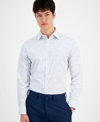 Alfani - Men's Slim-Fit Dash-Print Dress Shirt