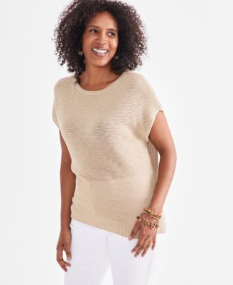 Style & Co - Petite Boat Neck Dolman-Sleeve Sweater