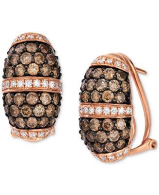 Le Vian - Chocolate Diamond & Vanilla Diamond Pav&eacute; Statement Earrings (3-1/5 ct. t.w.) in 14k Rose Gold