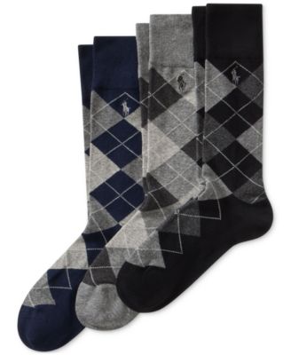 Polo Ralph Lauren - Socks, Extended Size Argyle Dress Socks 3 Pack