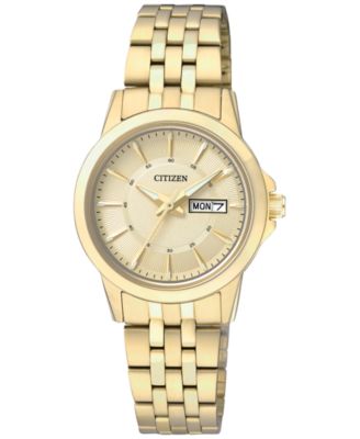 Citizen - Women's Gold-Tone Stainless Steel Bracelet Watch 27mm EQ0603-59P