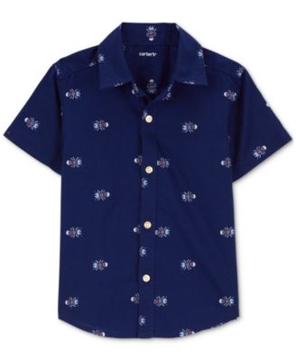Carter's - Toddler Boys Insect-Print Button-Down Shirt