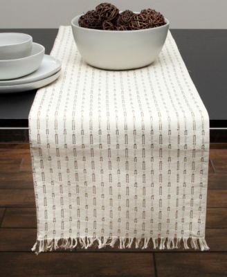 Ritz - Metallic Textured Fringed Table Runner, 14" x 72"
