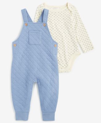 First Impressions - Baby Boys Bodysuit & Quilted Overalls Set
