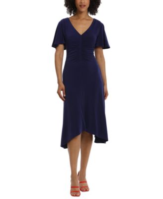 Maggy London - Women's Handkerchief-Hem Flutter-Sleeve Dress
