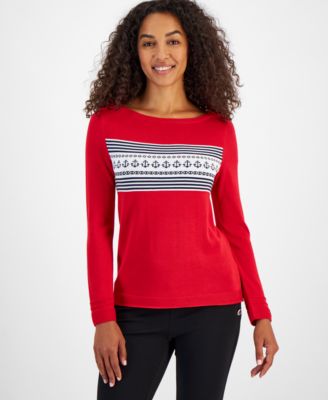 Nautica Jeans - Women's Anchor Boat Neck Long-Sleeve Sweater