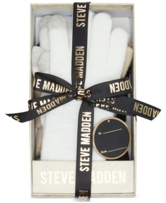 Steve Madden - Women's 3-Pc. Basketweave Knit Gloves Set