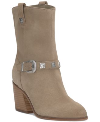 Lucky Brand - Women's Sogn Buckled Studded Pull-On Western Boots