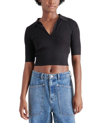 Steve Madden - Women's Charlise Cropped Polo Sweater