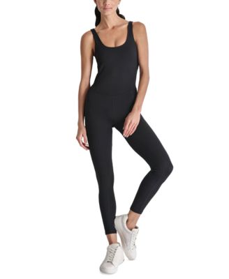 DKNY - Women's Sleeveless Scoop-Neck Active Jumpsuit