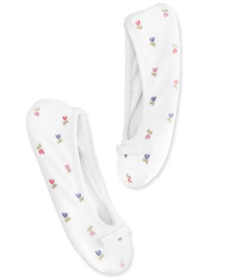 Isotoner Signature - Signature Terry Embroidered Floral Ballerina Slipper