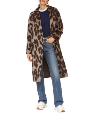 Avec Les Filles - Women's Double-Breasted Plaid Walker Coat