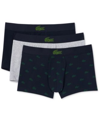 Lacoste - Men's Regular Fit Stretch Mini Croc Trunks, Pack of 3