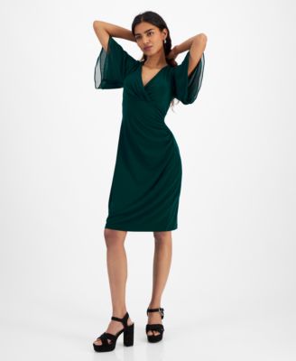 Connected - Petite Flutter-Sleeve Sheath Dress