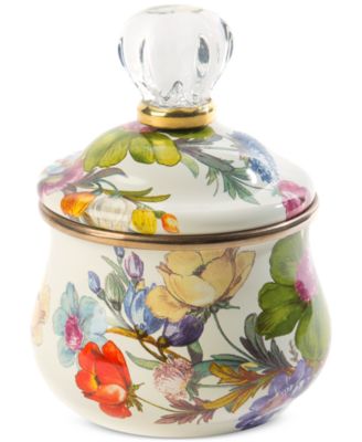 Mackenzie-Childs - White Flower Market Lidded Sugar Bowl