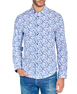Brooklyn Brigade - Men's Non-Iron Performance Stretch Moisture-Wicking Floral Button-Down Shirt