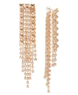 I.N.C. International Concepts - Glass Stone Chain Front & Back Drop Earrings