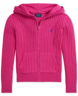 Polo Ralph Lauren - Big Girls Mini-Cable Cotton Full-Zip Hoodie