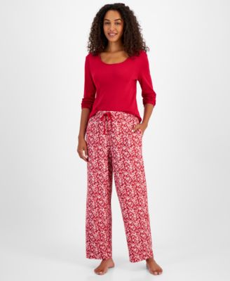 Charter Club - Women's Soft Knit Printed Pajama Pants