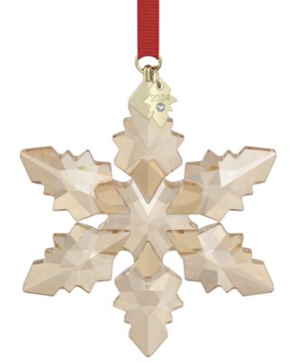 Swarovski - 2024 Gold-Tone Accent Crystal Snowflake Ornament