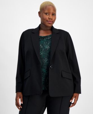 Kasper - Plus Size Compression Single-Button Blazer