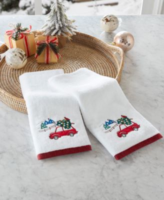 Holiday Lane - Tree Transport Embroidered 2-Pc Hand Towels