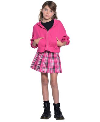 With Jules - Big Girls Pleated Plaid Mini Skirt