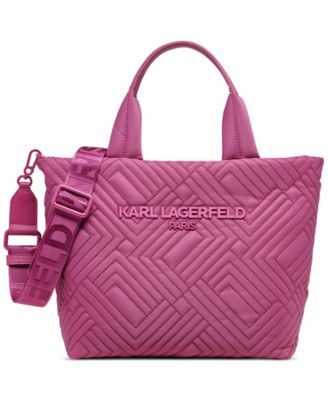 KARL LAGERFELD PARIS - Voyage Small Quilted Stitch Nylon Tote Bag