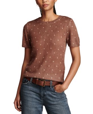 Lucky Brand - Women's Dot Print Short-Sleeve Knit Top