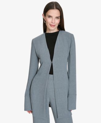 Halston - Women's Kiss-Front Long-Sleeve Cardigan
