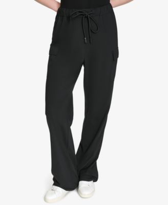Halston - Women's Mid-Rise Drawstring Cargo Pants