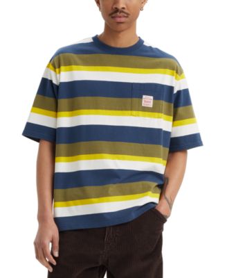 Levi's - Men's Relaxed Fit Workwear Short Sleeve Crewneck Box Stripe T-Shirt