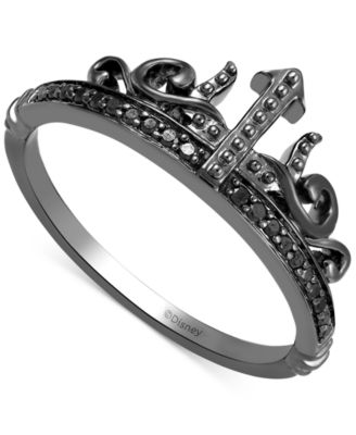 Disney Enchanted Vault - Diamond Ursula Tentacle Ring (1/10 ct. t.w.) in Black Rhodium-Plated Sterling Silver