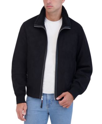 Robert Graham - Men's Faux Suede Bomber with Sherpa Stand Collar