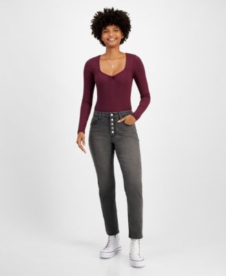 Tinseltown - Juniors' High-Rise Straight-Leg Jeans