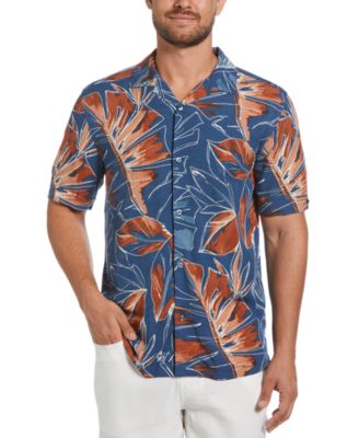 Cubavera - Men's Short Sleeve Button-Front Oversized Tropical Print Camp Shirt