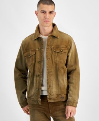 GUESS - Men's Dean Long Sleeve Button Front Denim Jacket